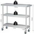 thumbnail image 3 of Edtara Stainless Steel 3-Tier Shelving Unit, 400lbs Load Capacity Storage Shelf With Adjustable Leveling Feet, Ideal for Home Kitchens, Commercial Pantries and Garage Organization, 3 of 7