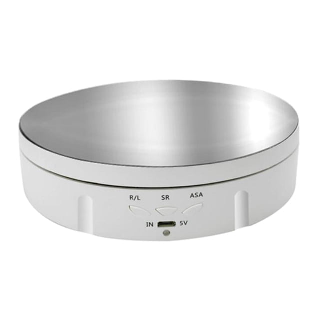 GUOOL Rotating Display Stand, Electric Turntable Mirror Surface Revolving Base for 360 Degree Watch Toys Jewelry Collectible Display Holder White