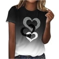 thumbnail image 1 of Dealovy Haut pour Femmes Décontracté T-Shirts à Manches Courtes Été Ample Mignon Tunique à Imprimé Graphique Dégradé, 1 of 4