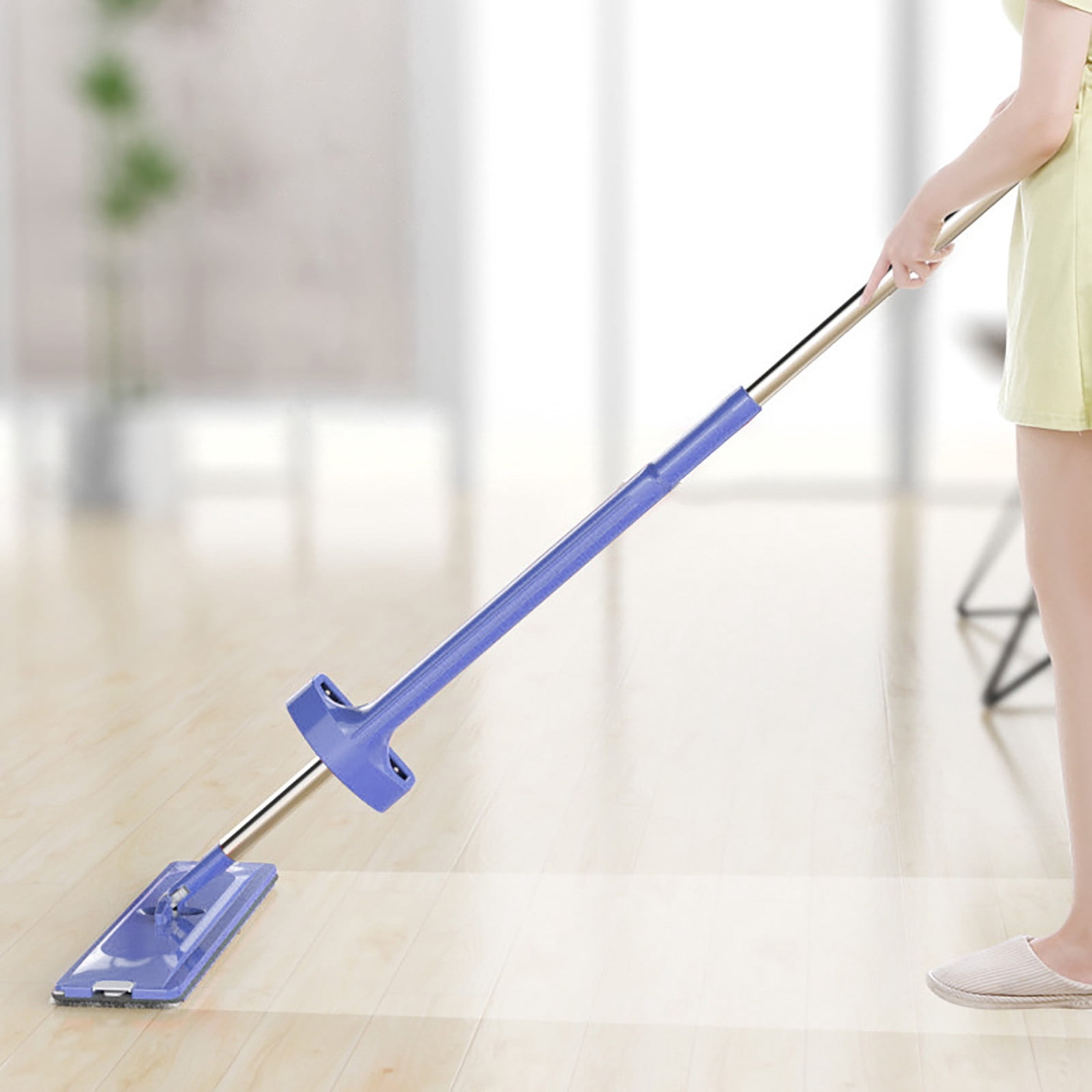 Dvkptbk Floor Mop, Hands Microfiber Flat Mop with Self Wringing, 360 Hands- Microfiber Floor Mop, Lazy Hands Wash Mop Mopping