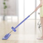Danhjin Mop au sol, Mop à microfibres mains plat avec adhérence automatique, 360 Mains- Mop de plancher en microfibre, laver les mains paresseuses Mop et seaux