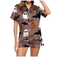 thumbnail image 1 of GDREDA Vêtements de Nuit Légers pour Femmes Dames pyjamas Décontractés Imprimés et Ensemble de Shorts Ensembles de Pyjama pour Femmes pyjamas Café,S, 1 of 6