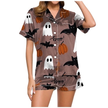 GDREDA Vêtements de Nuit Légers pour Femmes Dames pyjamas Décontractés Imprimés et Ensemble de Shorts Ensembles de Pyjama pour Femmes pyjamas Café,m