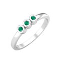 thumbnail image 2 of Tiny Round Shape Green Onyx Stackable Women Ring 925 Sterling Silver Delicate Jewelry, 2 of 3