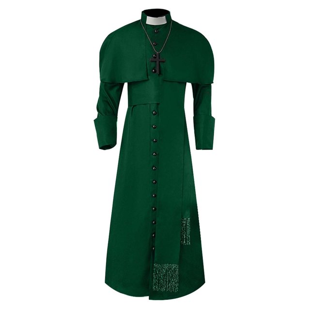 Huanglei Medieval Priest Costume For Men Gothic Robe Church Father Outfit Role Play Costume
