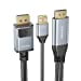 thumbnail image 3 of BolAAzuL HDMI 2.0 to DisplayPort Cable for Xbox Series X, PS5, PS4 Pro, 4K 60Hz Active HDMI Male in to DP 1.2 Out Converter Adapter Wire (Braided+Latch) with USB Power - Model: H2DP4K-02, 3 of 15