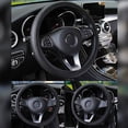 thumbnail image 3 of Universal Microfiber Leather Steering Wheel Cover Protector with Stitching Design Elastic 15 Inch Fit Interior Car Accessories for Enhanced Grip and Comfort, 3 of 6