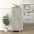 thumbnail image 2 of HOMCOM Garde-Manger de Cuisine 48 Pouces, Armoire de Rangement avec Porte de Grange, Gris, 2 of 9