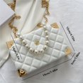 thumbnail image 1 of Trendy Square Crossbody Box Bag - Quilted Faux Leather with Buckle Closure, Faux Pearls Chain Strap, and Soft Lining - Perfect for Daily Use, 1 of 6
