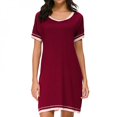 thumbnail image 2 of Grande Promotion! Chemise de Nuit en Coton pour Femmes - Robe de Nuit à Manches Courtes pour Femme, 2 of 6