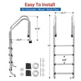 thumbnail image 1 of EDTara Heavy Duty Stainless Steel Pool Steps, Non-Slip Swimming Pool Ladder for Deep End, Easy Assembly, 380lbs Load Capacity - Perfect for Indoor/Outdoor Pools, 1 of 7