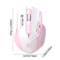 thumbnail image 3 of Wireless Bluetooth Mouse, Xinsrenus 2.4G Dual Mode Connection 6-Key Type C Fast Charging, 3600DPI Adjustable Office Gaming Mouse for Laptop Computer, Pink, 3 of 7