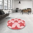 thumbnail image 4 of Ahgly Company Tapis d'Intérieur Lavable à la Machine, Carré, Transitionnel, Rose, Tapis de Zone, 6 Pieds Carré, 4 of 7