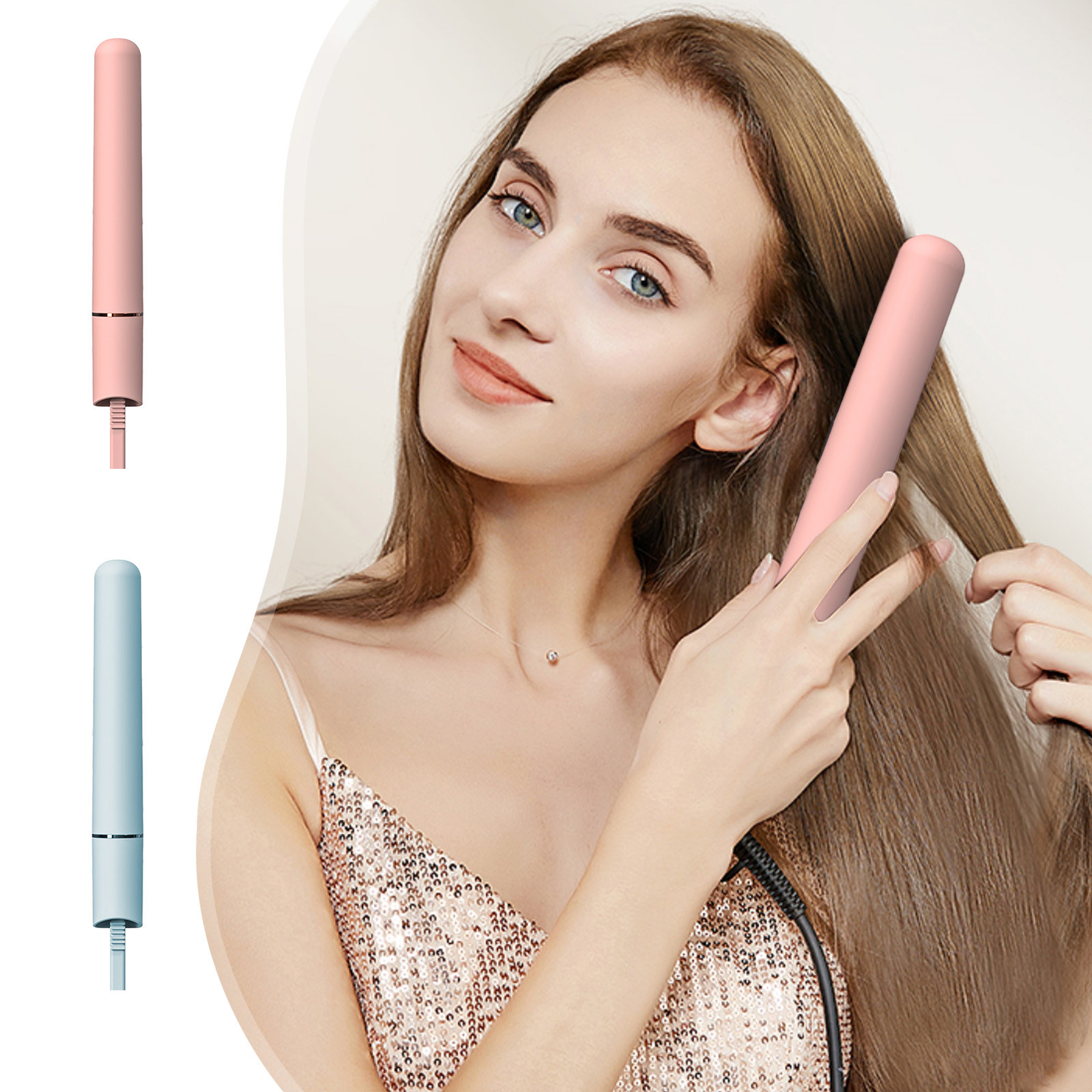 Iumwxz Smart Home Appliances Natural Curls Hair Curler Curling Wand,Negative Hair Straightener Without Damaging Hair Curls,Fast Heating Crimper Wand Curler In All Hair Type Pink Plastic Holiday Deals