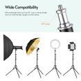 thumbnail image 3 of eccomum Photography Stand Stuido Light Tripod Stand Metal Ring Light Stand 200cm/ 78.7in Max. Height with 1/4 Inch Screw for Photography Studio Reflector Softbox LED Video Light Ring Light, 3 of 7