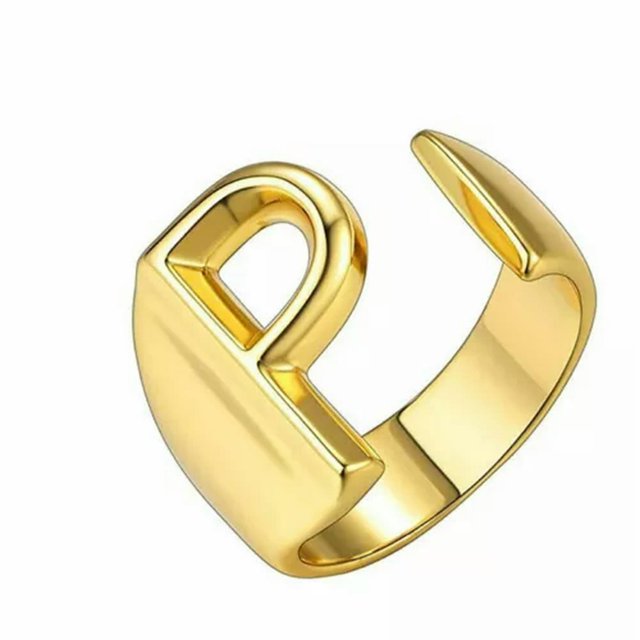 CUITING Fashion Adjustable Initial Alphabet Letter A-Z Ring Finger Rings Women Jewellery-Silver C