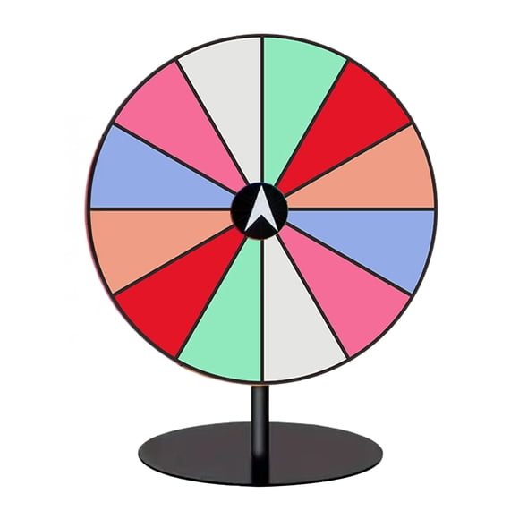Hioecau Roue de Prix Arc-en-Ciel en Acrylique de 8 Pouces avec 12 Fentes, Roue Tournante Effaçable à Sec avec Support, Bricolage, Toupie Porte-Bonheur, Roulette de Table, Accessoires de Jeu de Société pour Fête