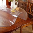 thumbnail image 4 of ORUYROP Upgraded Version Clear Round Table Cover, 2mm Thick 54 Inches Round Table Protector for Dining Room Table, Clear Vinyl Tablecloth Protector, Waterproof Oil Proof Plastic Table Cover Ci, 4 of 7