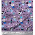thumbnail image 1 of Soimoi Polyester Crepe Fabric Planet,Rocket & Astronaut Animals Cartoon Fabric Prints by Yard 52 Inch Wide, 1 of 3