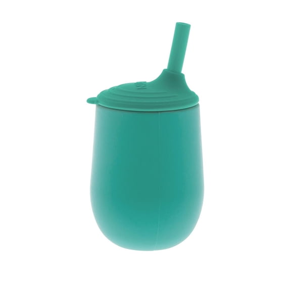 Nûby™ Gobelet d'Apprentissage pour Tout-Petit en Silicone, 100 % Silicone avec Paille TOUCH FLOW™ - Aqua