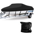 thumbnail image 1 of Housse de Bateau Imperméable de 17 - 19 Pi - Housse de Bateau Robuste en Polyester Oxford 600D, Protection Toutes Saisons, Bass Runabout, Durable et Remorquable, Convient aux Pêches Bateau V-Hull TRI-Hull / Noir, 1 of 10