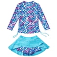 thumbnail image 1 of Toddler Girls Rash Guard Swimwear Ruffle Floral Pattern Long Sleeve Sun Protection Girls Bathing Suit Girls 3-4 Years, 1 of 7