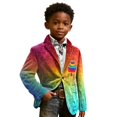 thumbnail image 2 of Boys Christmas Print Corduroy Blazer, All Over Christmas Pattern Lapel Suit Jacket with Buttons, Regular Fit Sports Coat for Parties, Prom, and Dinner Events Yellow, 2 of 4