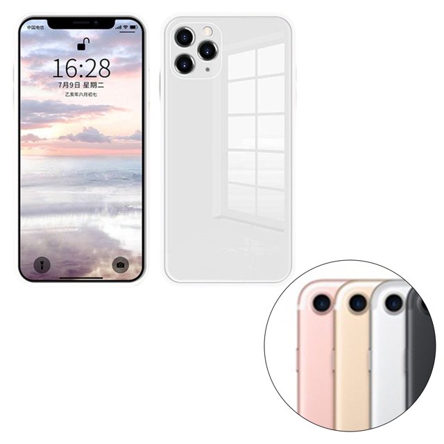 ziyahi Glass Back Phone Covers with Solid Color Full Rugged Bumper Anti-Slip Design for Iphone 7P/8P/7/8/XS Max/XR/X/XS