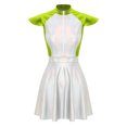 thumbnail image 3 of iiniim Costume d'Alien de l'Espace pour Femmes, Astronaute Robot Pailleté, Tenue de Cosplay, Robe Trapèze Évasée Courte, Vert, M, 3 of 7