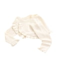 thumbnail image 2 of Little Girls Knitted Cardigan Solid Color Lace Long Sleeve Single Button Casual Tops, 2 of 6