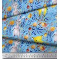 thumbnail image 2 of Soimoi Blue Rayon Crepe Fabric Tendril & Abstract Print Fabric by the Yard 46 Inch Wide, 2 of 5