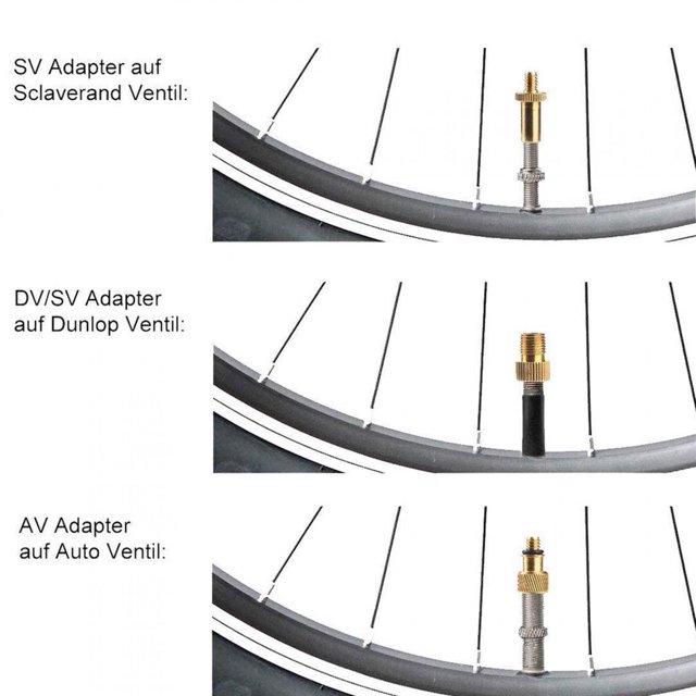 15pcs Bike Valve Adapter Set, High Strength Copper and Plastic Bicycle Valve Adapter for SV AV DV Valve Inflatable Bikes Balloon
