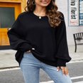 thumbnail image 3 of Women Casual Sweater Winter Long Sleeve  Neck Solid Color Loose Fit Knit Tops, 3 of 5