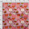 thumbnail image 3 of oneOone Cotton Flex Rose Pink Fabric Tea Party Kettle Sewing Craft Projects Fabric Prints By Yard 40 Inch Wide, 3 of 5