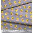 thumbnail image 3 of Soimoi Modal Satin Fabric Cup,Plate & Chick Cartoon Print Fabric by the Yard 42 Inch Wide, 3 of 3