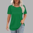 thumbnail image 2 of Yanlir T-Shirt Décontracté pour Femme à Col Rond Uni à Manches Courtes, Hauts de Mode Printemps et Été 2025, T-Shirt Basique Doux à Col Rond, Vêtement Léger pour le Travail et la Plage (Vert,), 2 of 6