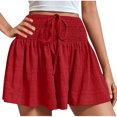 thumbnail image 1 of Summer Clearance 2025! Womens Plus Size Pants,Women's Summer Fashion Solid Color Drawstring Shorts, 1 of 5