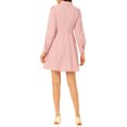 thumbnail image 3 of INSPIRE CHIC Robe pour Femme Manches Longues Col Rabattu Boutonnée Mini-Robe Chemise Florale L Rose, 3 of 6
