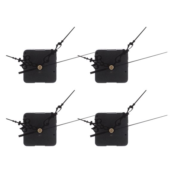 Miangastore Pièces de Fabrication d'Horloge Forme Carrée en Plastique Noir pour Décoration Intérieure 4 Pcs 2.2X2.2X0.6In