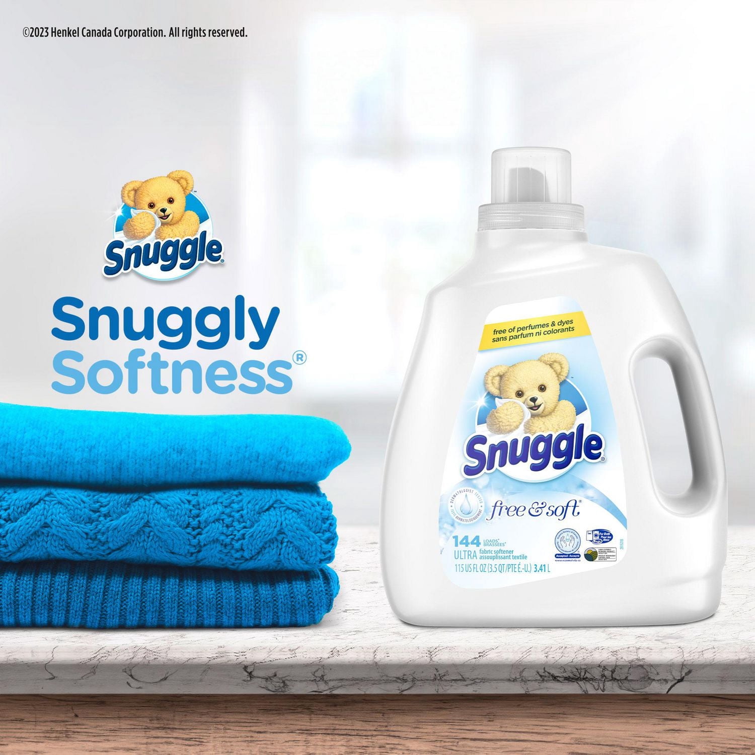Snuggle Liquid Fabric Softener, Free & Soft 144WL
