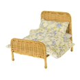 thumbnail image 4 of Yinanstore Dollhouse Miniature Ratten Bed Mini Bed Model 1/6 Scale Dollhouse Accessories Dollhouse Furniture for Photography Props Decor light brown B, 4 of 8