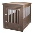 thumbnail image 1 of New Age Pet InnPlace Large Brown Dog Crate With Stainless Steel Spindles, 1 of 4