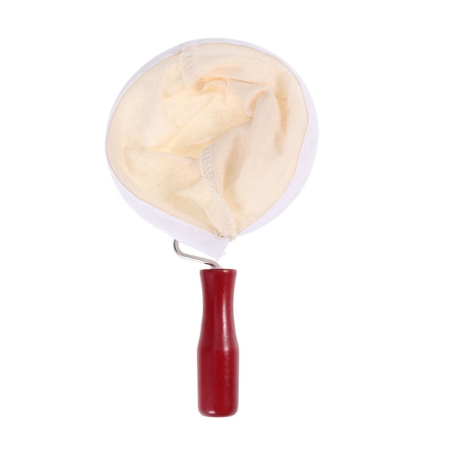 1PC 100mm Coffee Filter Bag Flannel Press Cloth Wooden Handle Pour-over Coffee Filter Screen