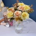 thumbnail image 4 of Birdeem High-End Artificial Flowers Diamond Rose Artificial Flowers 5 Forks 10 Mini Roses Home Decoration Plastic Flowers, 4 of 12