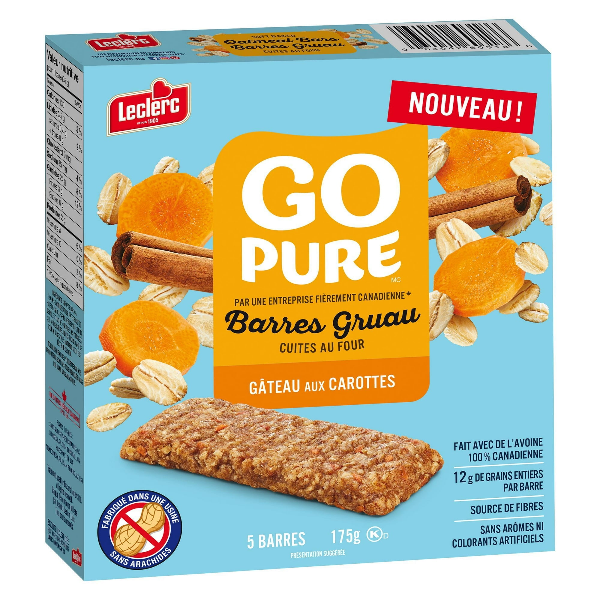 Barres Gruau Go Pure Gateau Aux Carottes