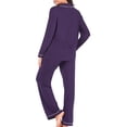 thumbnail image 5 of LSLJS Pyjama à Simple Boutonnage pour Femme Automne Hiver à Manches Longues Pantalon de Pyjama Ensemble de Tenue d'Intérieur, Peignoirs Cadeaux pour Femmes, 5 of 5