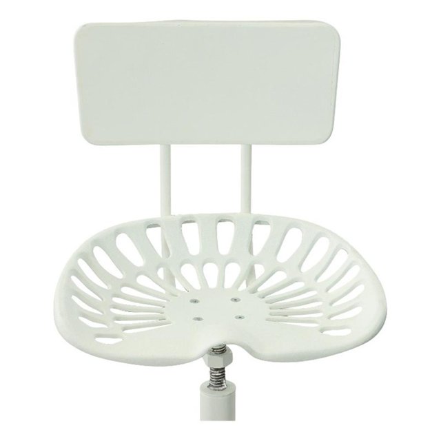 Carolina Classics Tabouret de Tracteur August avec Dossier en Blanc