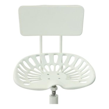 Carolina Classics August Tractor Seat Stool with Back in White