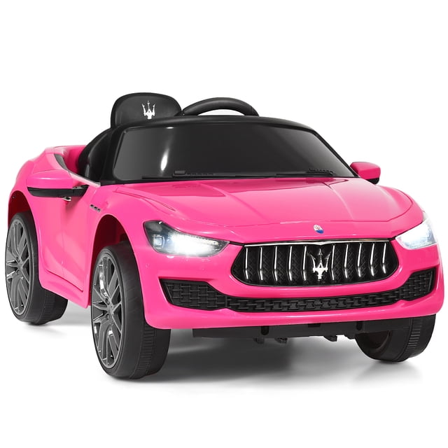 Costway 12V Maserati Licensed Kids Ride on Car w/ RC Remote Control Led Lights MP3 Pink