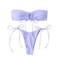 thumbnail image 2 of CEHVOM Ladies Tube Top Split Bikini With Chest Pad Without Underwire, 2 of 4
